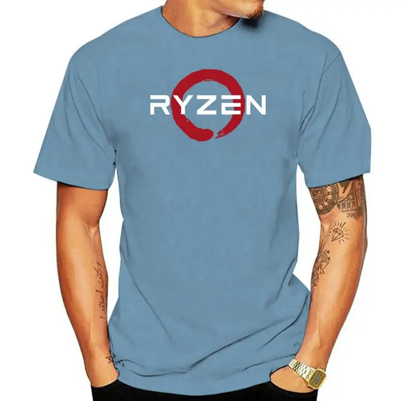 Мъжки t-shirt Ryzen, летни блузи с модерните щампи, черна тениска, на новост, тениска за жени