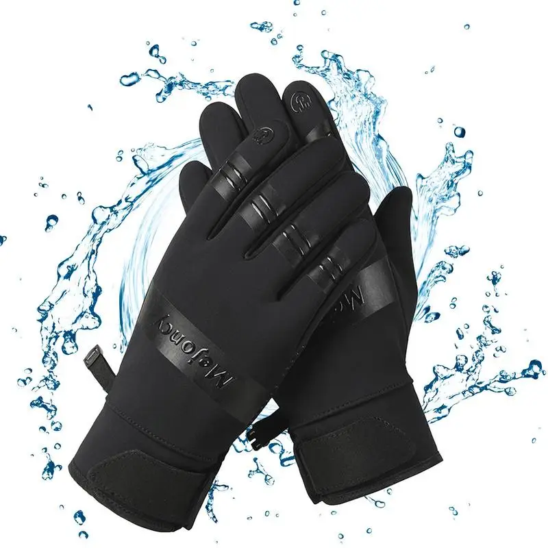 Мъжки зимни ръкавици, Термозащитные велосипедни ръкавици, Ветроупорен ръкавици за студено време, водоустойчив с мека подплата, текстови съобщения със сензорен екран за мъже
