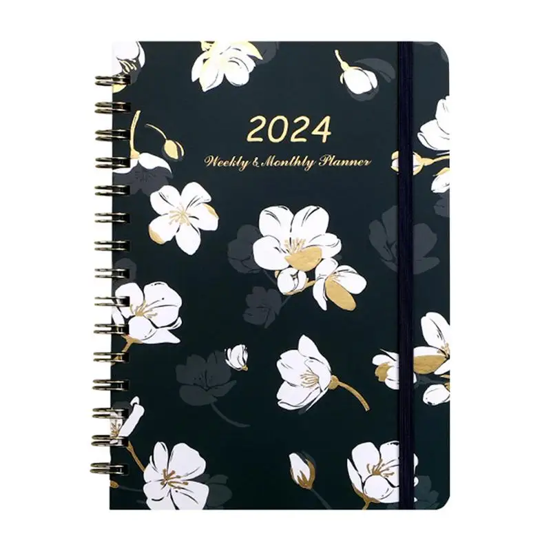 Навити бележник в 2024 година, дневник, тънък планер, многофункционални бележка книги с графика за студенти.