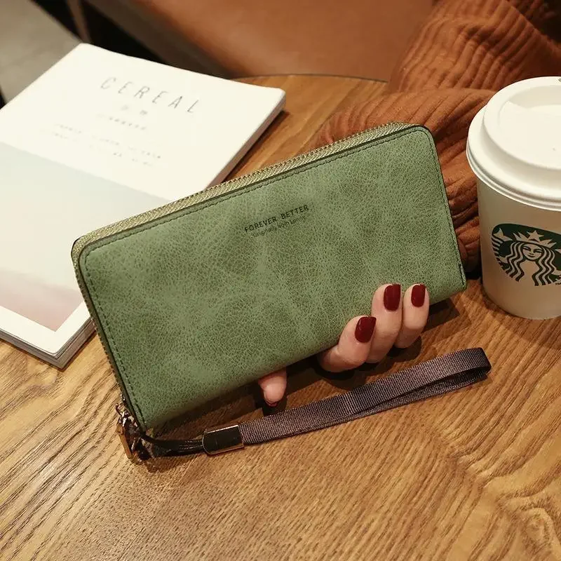 Нов дамски дълъг портфейл, корейската версия на чанти, многофункционална чанта за карти, мобилен портфейл, в чантата, женски скоба за пари