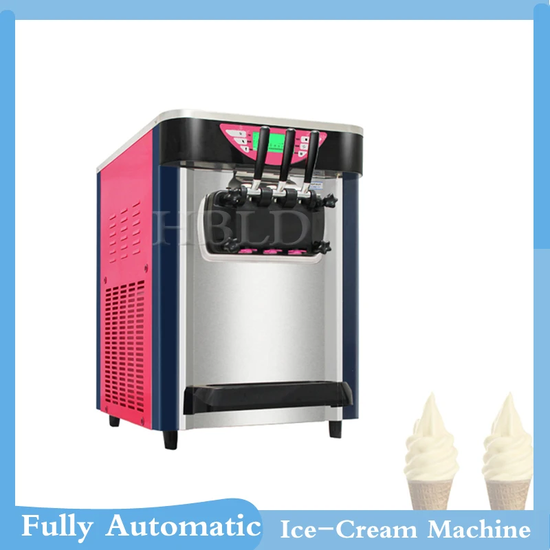 Нов дизайн на домакински и търговски машини за приготвяне на замразено кисело мляко, десктоп машина за мек сладолед с три глави