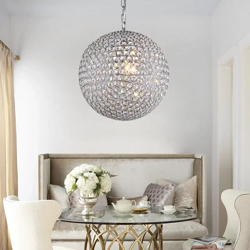 Нов Модерен Led Окачен лампа с хрустальным топка, Кръгъл Полилей, декорация на дома, Тавана лампа за дневна, трапезария