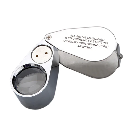 Нова 40-кратна led покет Лупа Jeweller Eye Glass Loop Lens Увеличительная Лупа UV-лъчи
