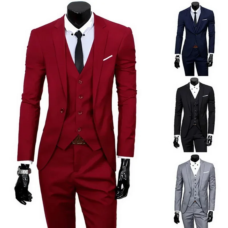 Офис бизнес костюм 2022 година, Вечерни костюми за младоженец, Елегантен комплект, Изискана рокля, Мъжка жилетка, Тънко Сако, Мъжки