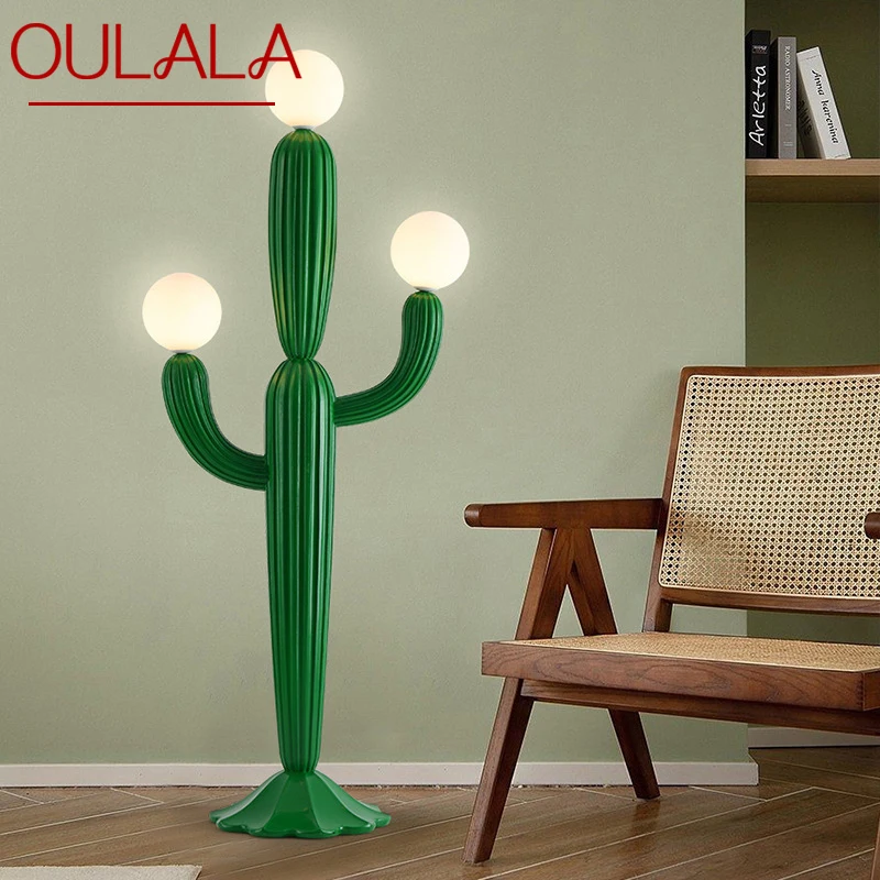 Под лампа OULALA Nordic Cactus в кремовом стил за хол, спалня, led декоративни атмосфера за творчество