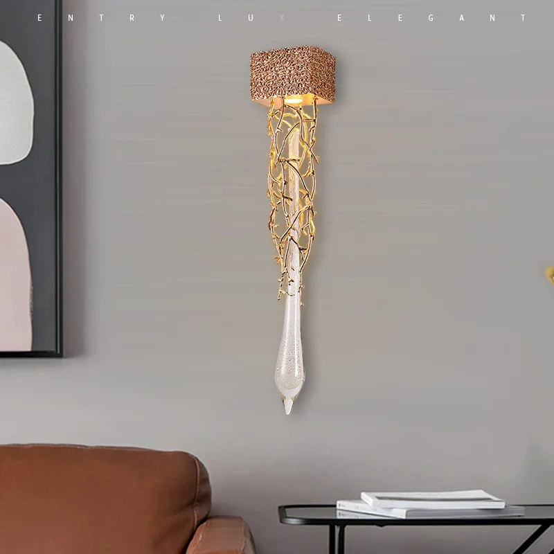 Постмодернистский творчески Мед кристална стена лампа на заден план при преминаването, на стълбите, ние легла, в хола, монтиран на стената лампа, проба на led стена лампи