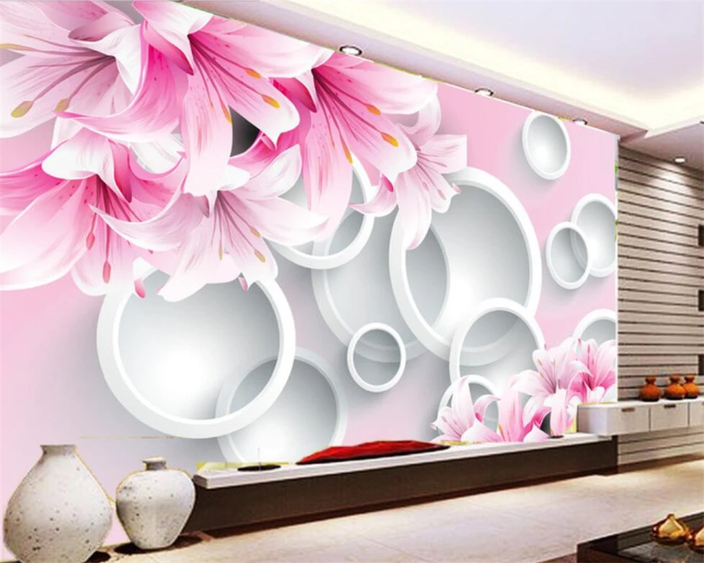 Потребителски тапети фантазия лилия 3D TV фон на стената дневна спалня хотел ресторант украса модел papel de pared тапети