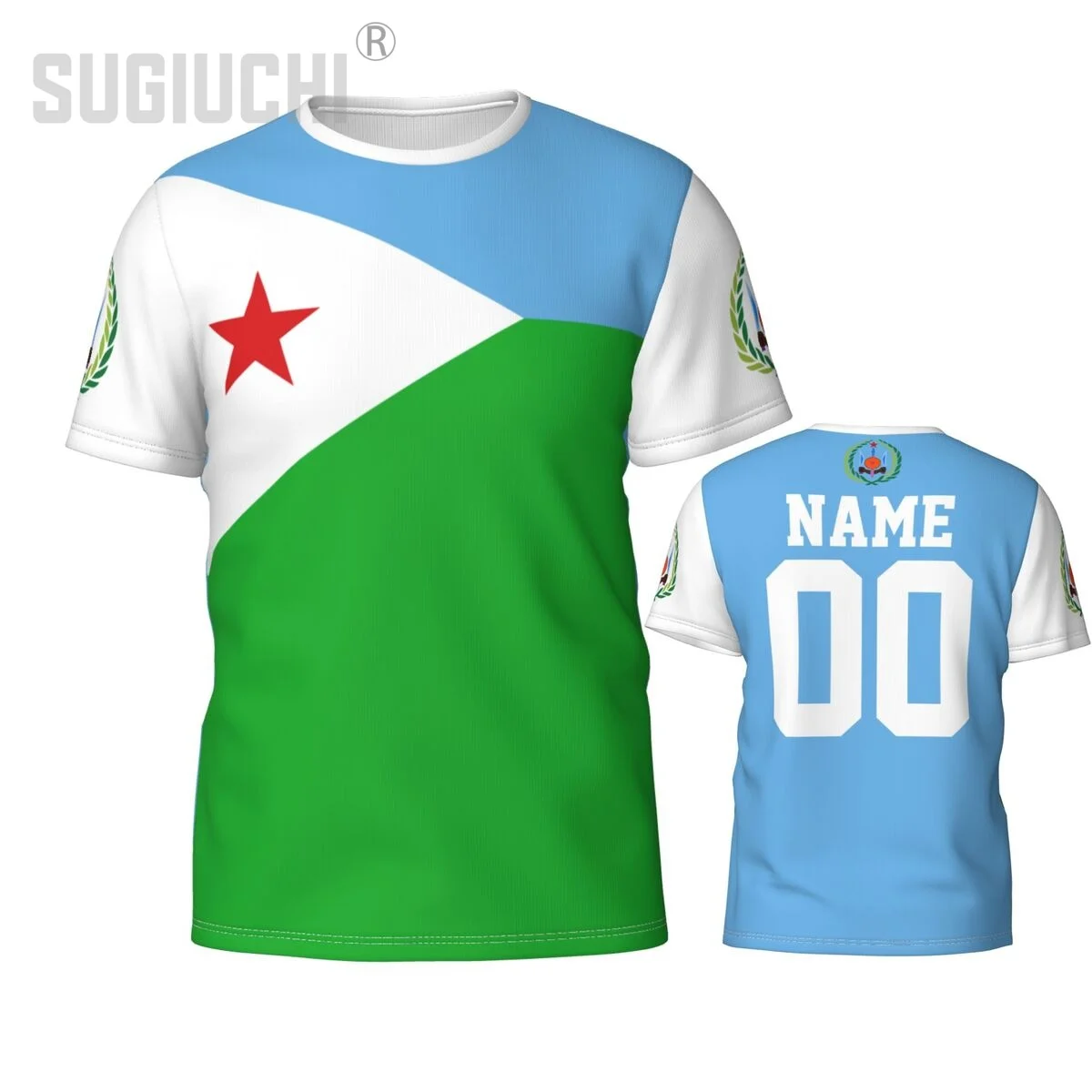 Потребителско име, номер, знаме на Джибути, Емблема, 3D Тениски за мъже, дамски тениски, джърси, дрехи за отбор, футбол, Подарък тениска за футболни фенове