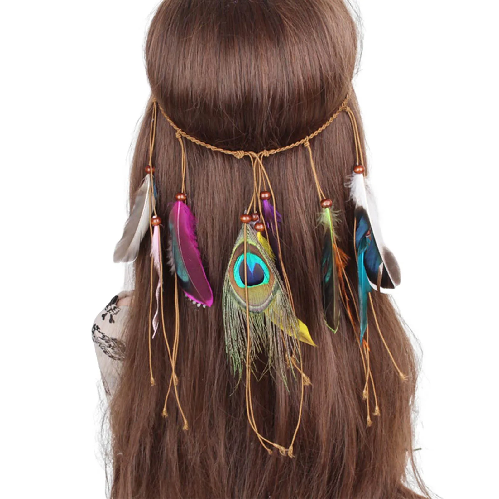 Превръзка на главата Фея Feather Sense е Традиционна индийска превръзка на косата от пера за подарък на приятел, на съсед на семейството