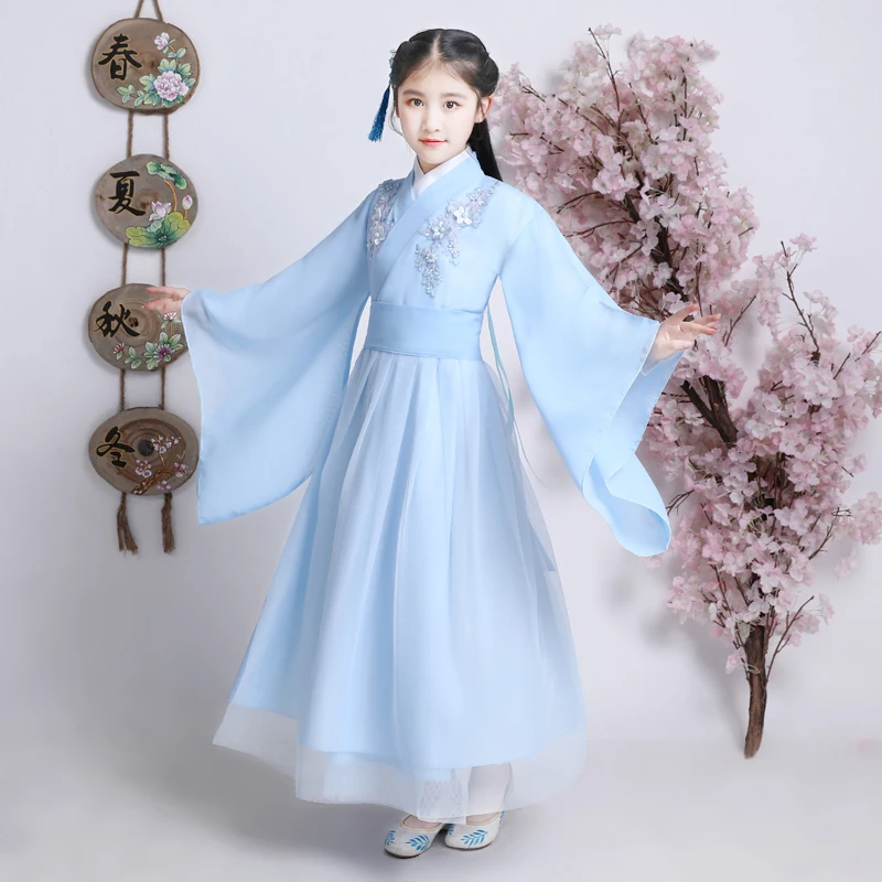 Рокля Принцеса Хан Фу За Момичета За Рожден Ден, Танцово Дрехи За Деца, Традиционни Китайски Рокля За Сватбени Партита