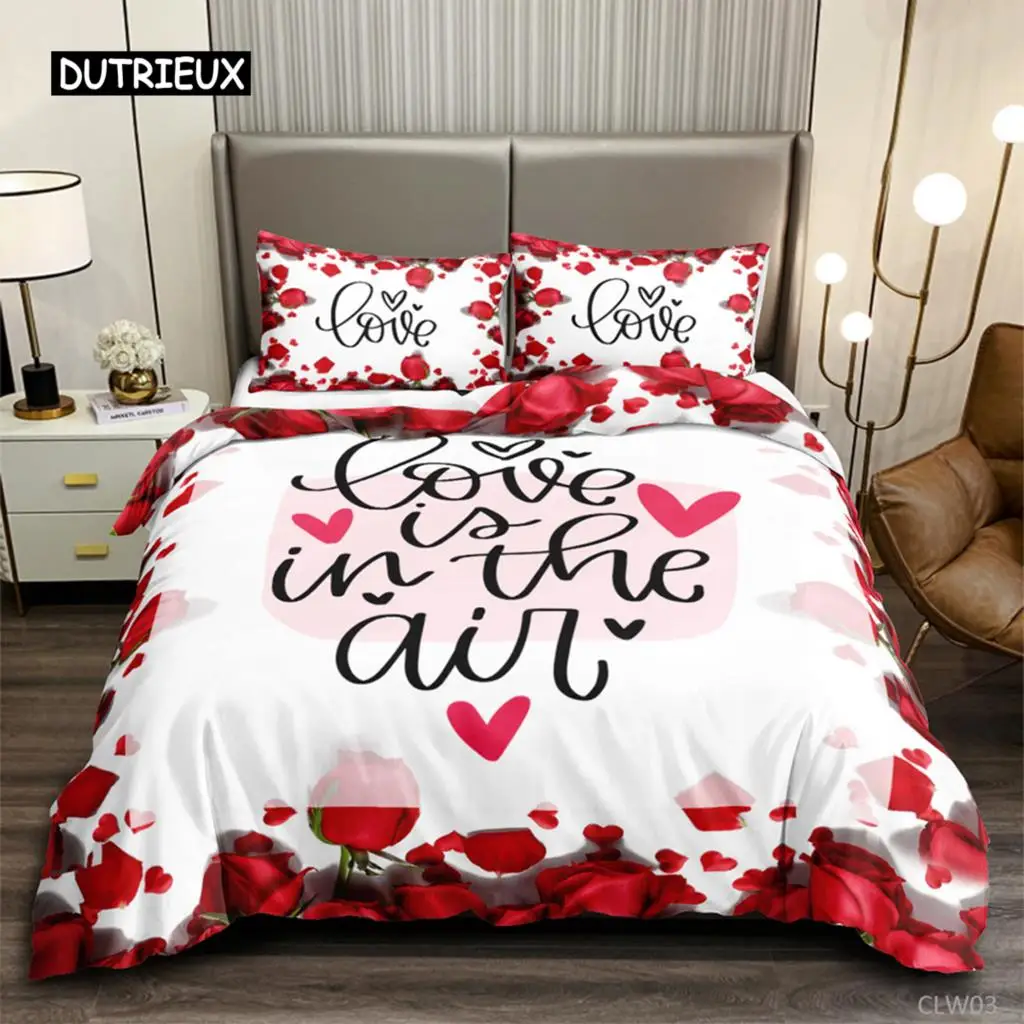 Романтичен комплект пододеяльников за пуховых одеяла Комплект спално бельо с принтом 