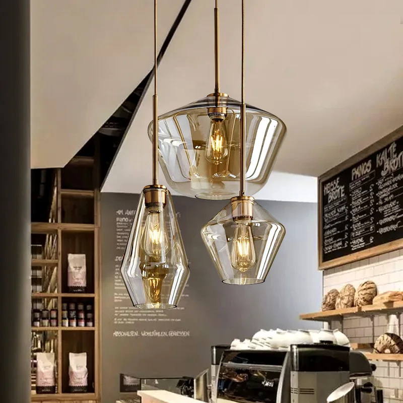 Скандинавските модерните стъклени висящи осветителни тела осветителни Тела Таван Led Окачен лампа за кухнята на Ресторанта Хола Спални WJ10