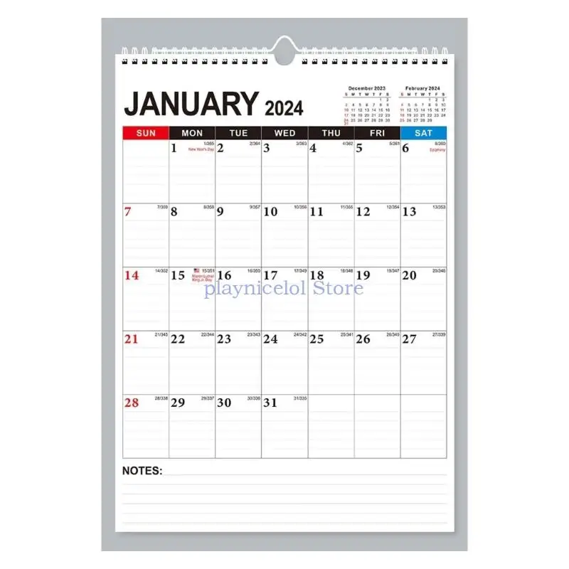 Стенен календар Трайно в 2023 2024 година Месечната Окачен календар за офиса и дома-Издръжливи и практически проектанти E8BA