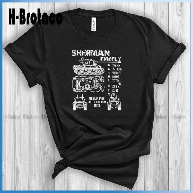 Тениска Sherman Firefly, Технически Характеристики на Резервоара, Тениска С Изготвянето на Танк, Подарък За баба Резервоари, Изработени По Поръчка Тениска С принтом Xs-5Xl