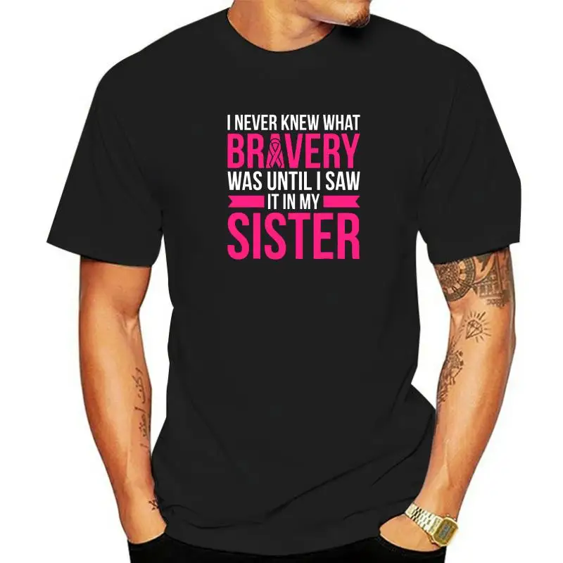 Тениска Sister Bravery Survivor, информирующая за рак на млечната жлеза, Тениски за студенти, младежка тениска, дизайнерски ретро памук