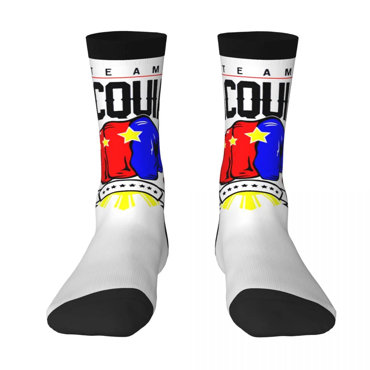 Филипините 23 Чорапи Mannys и Pacquiaos Graphic най-ДОБРИТЕ В ПРОДАЖБАТА на Ластични чорапи, на роли с графичен контрастен цвят