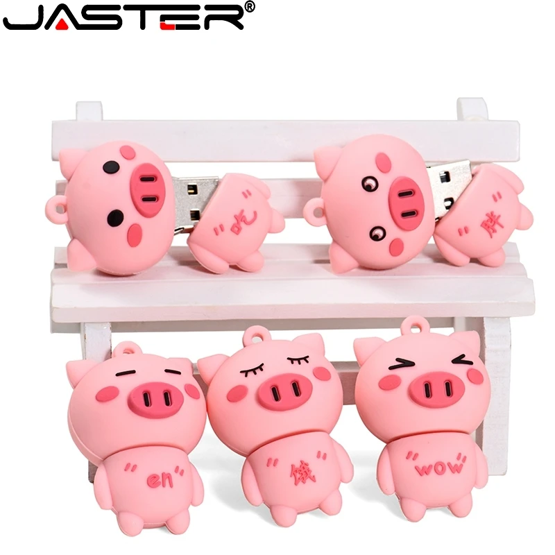 Флаш памет JASTER Сладко Pig 64 GB Силикагелевый Cartoony U-диск, 32 GB Розов USB 2.0 16 GB Подарък Ключодържатели Ключодържател 8 GB 4G Memory Stick