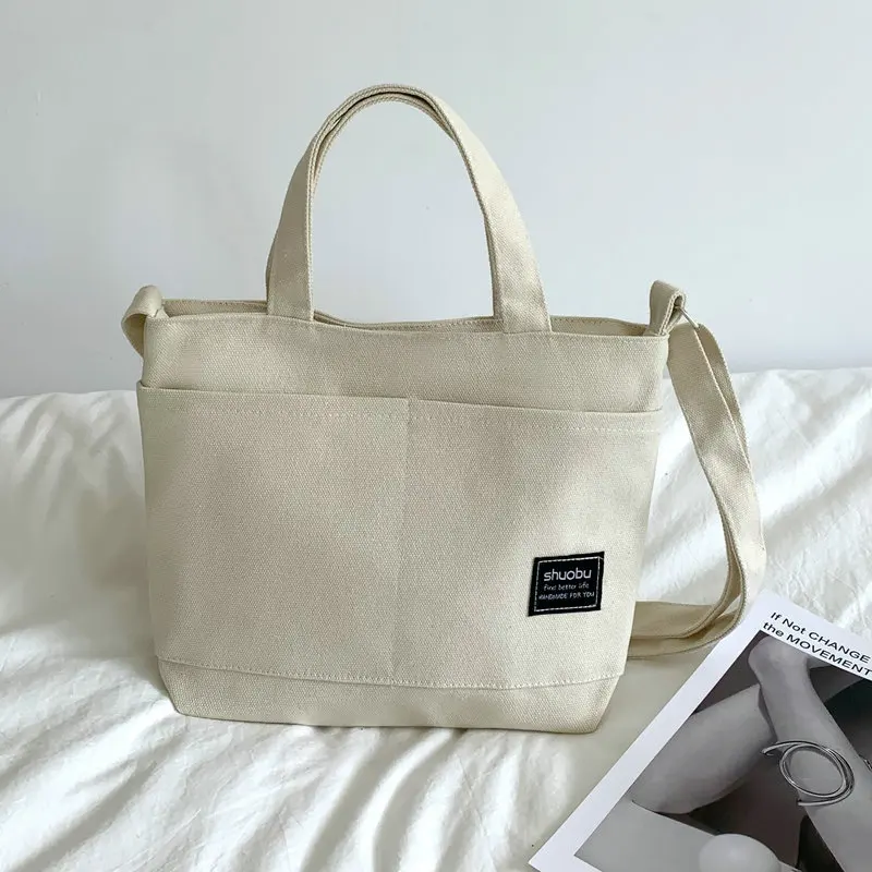Холщовая чанта-месинджър, японската однотонная чанта, литературна, проста и ежедневни