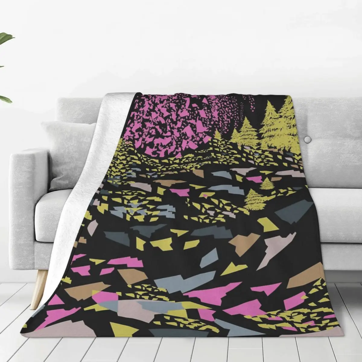 Цветно одеяло Trippy Hills, постилка за легло, диван-легло, ультралегкий