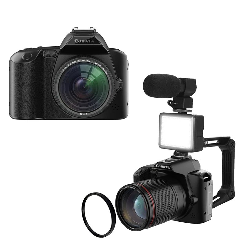 Цифров фотоапарат 4K WIFI, Уеб камера Ретро видео Рекордер 64-Мегапикселова Камера с увеличение Камера за правене на блог