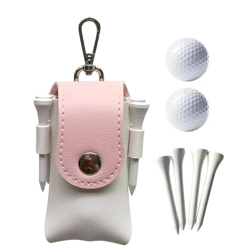 Чанта за топки за голф чанта с 2 топка, чанта за съхранение на топки, практичен и преносим калъф с клипс-плетене на една кука, чанта за аксесоари за голф, за
