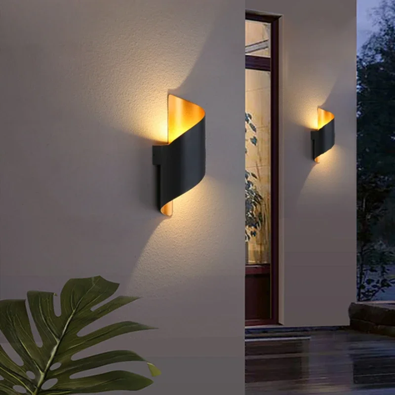 Черен, с монтиран на стената лампа с led външното осветление смс Алуминий 85-265 Водоустойчив за Миене за външни стени, под формата на вихър Ip65 цена на Едро