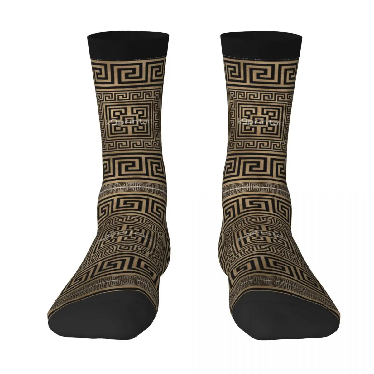 Чорапи за възрастни с орнаменти във формата на гръцки ключ Meander 5 най-ДОБРИТЕ ВЪЗМОЖНОСТИ Забавна новости с забавен графичен поле и еластични чулками