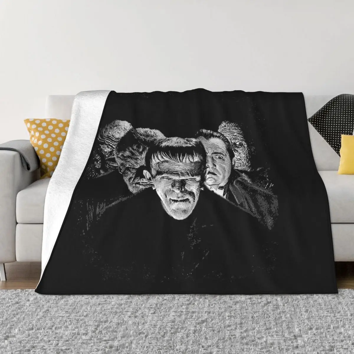 Чудовища Франкенщайн Възли Одеяла Ретро Филм На Ужасите Фланелевое Покривки За Легла Украса На Дивана Ултра-Меко И Топло Покривало За Легло